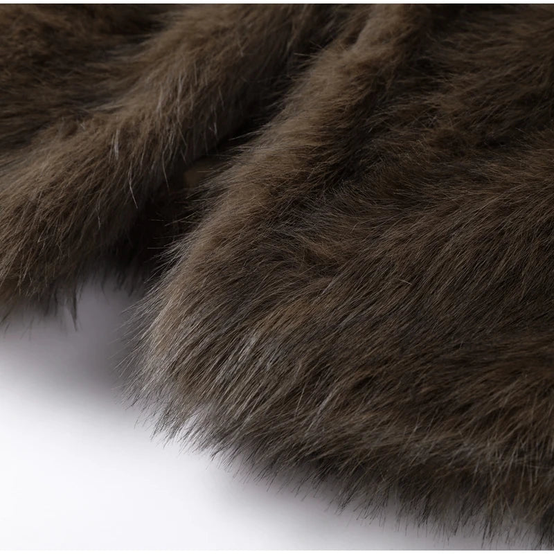 JOOM Cropped Fur Coat