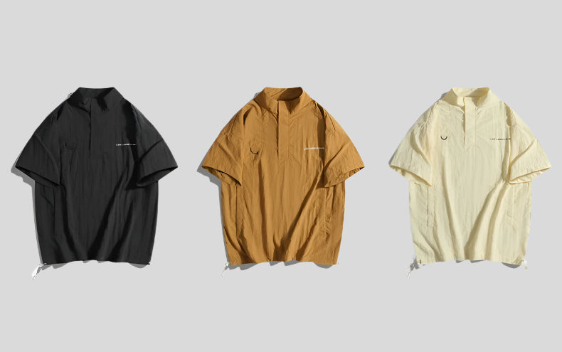 JUX Mandarin-Collar Shirt