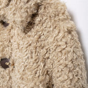 JO Elegant Short Fur Coat with Buckle