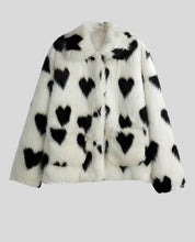 White Fur Heart Coat