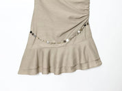 Fringed Mini Dress with Chain