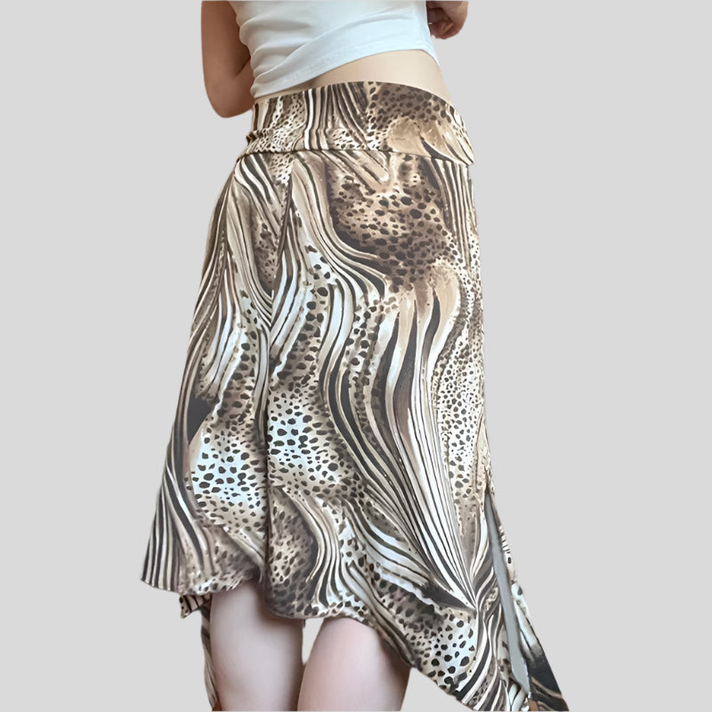 חצאית מדי מנומרת וינטג' דגם J