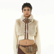 URI Half-Fur White Jacket