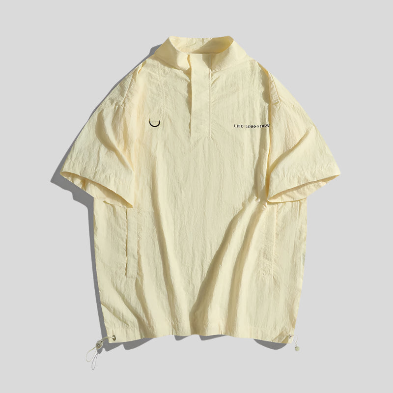 JUX Mandarin-Collar Shirt
