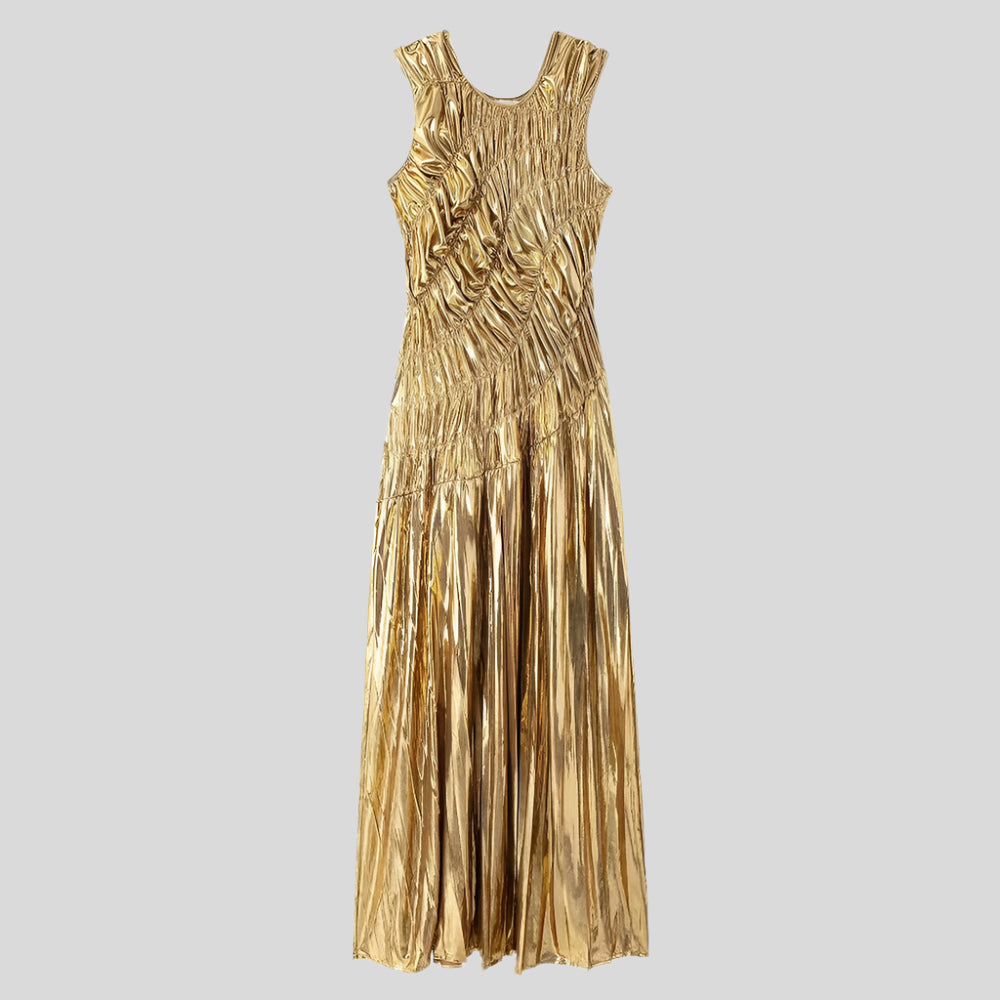 GOLD Gold Maxi Evening Dress