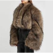 JOOM Cropped Fur Coat
