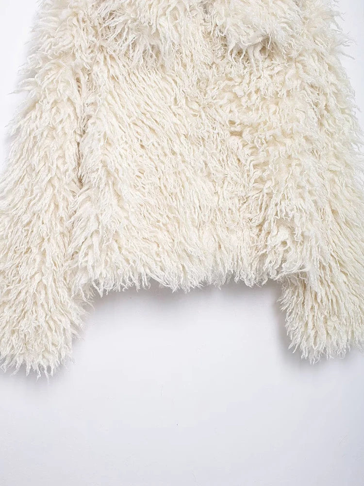 JUL Short White Fur Coat
