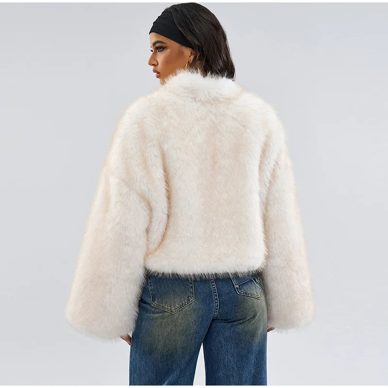 JOOM Cropped Fur Coat