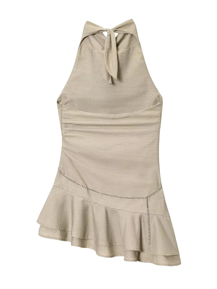 Fringed Mini Dress with Chain