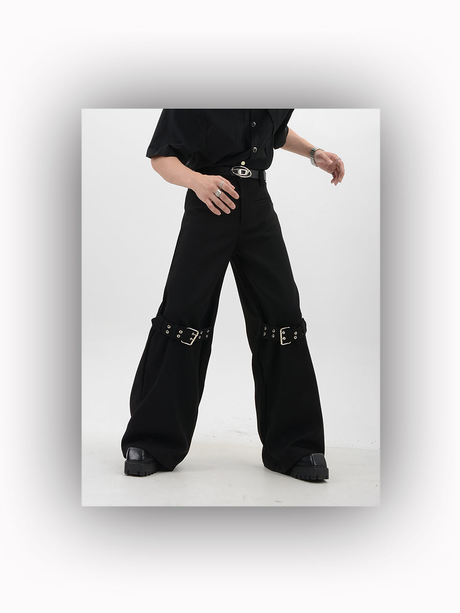 HIP HOP Wide Decorative Metal Pants