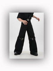 HIP HOP Wide Decorative Metal Pants