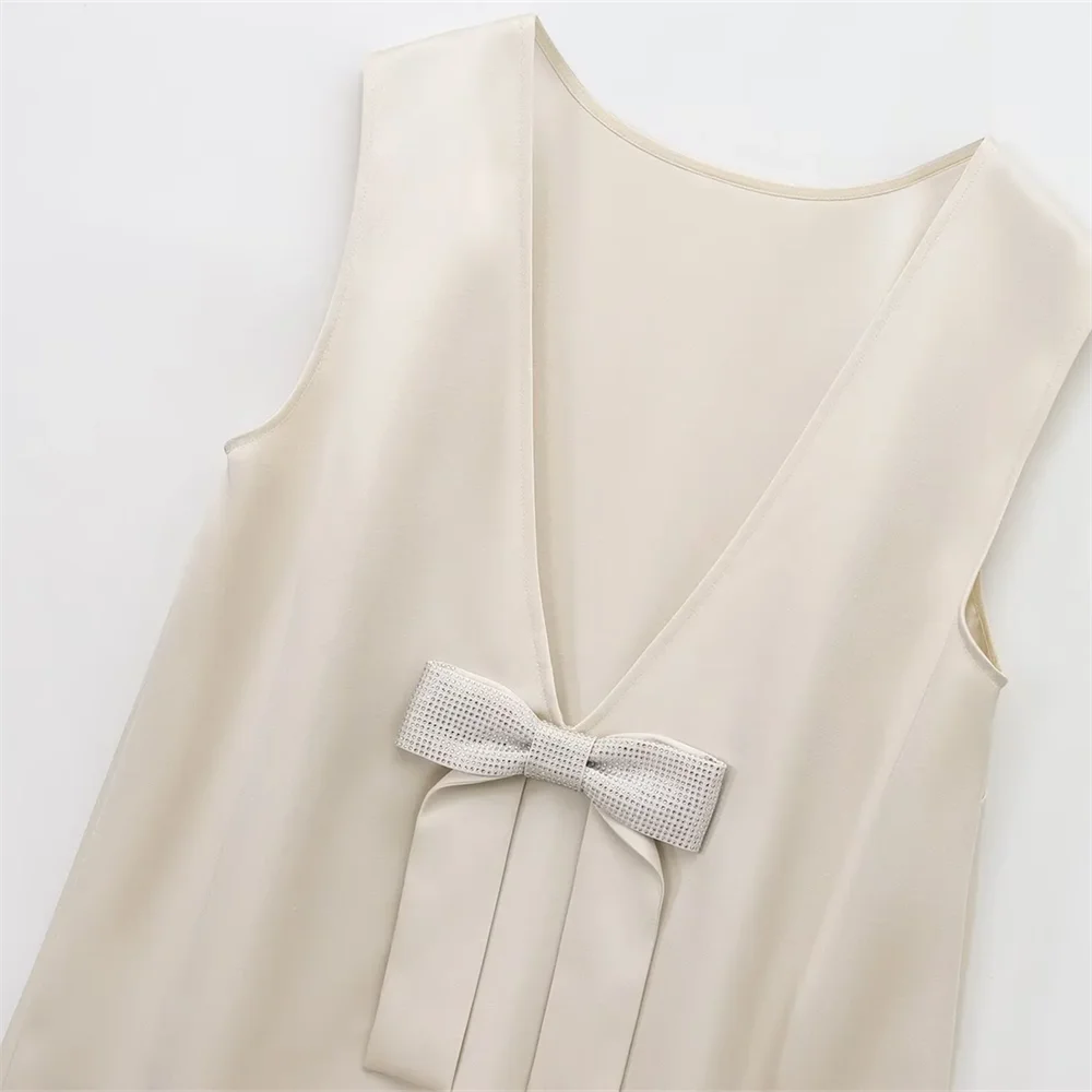 White Mini Bow Dress
