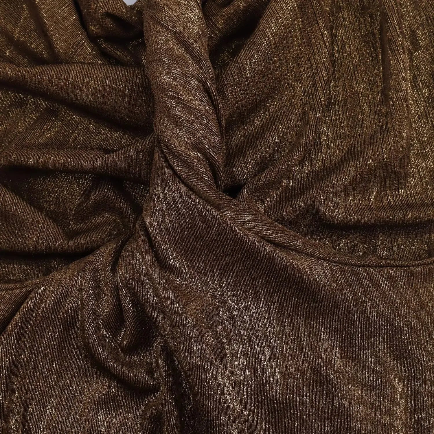 SIP Brown Halter Evening Dress