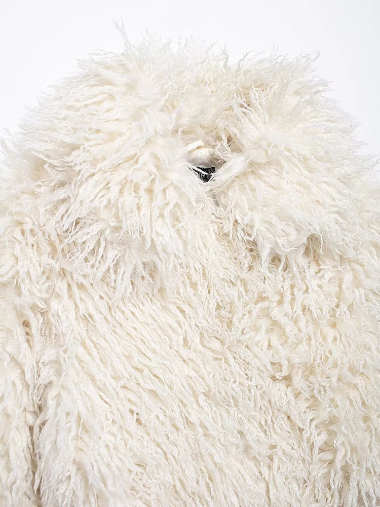 JUL Short White Fur Coat