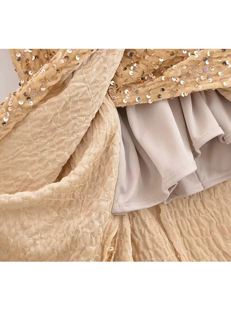 JOL Sequin Halter Evening Dress