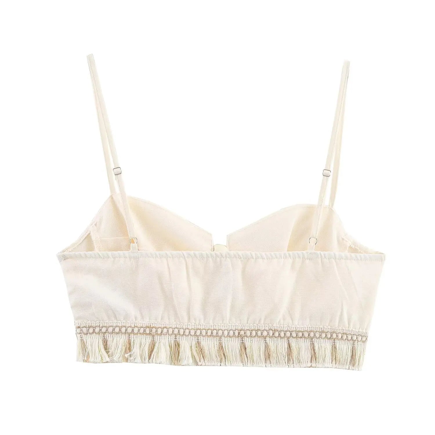 Shanti- White Top and Skirt Set with Fringes