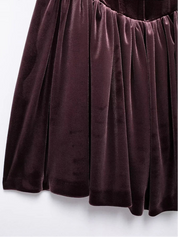 U Burgundy Velvet Mini Dress