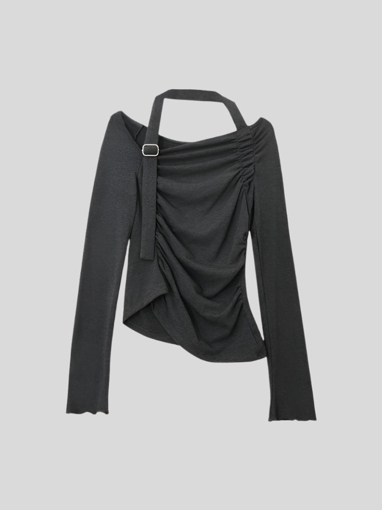 IO Cotton Off-Shoulder Long-Sleeve Shirt