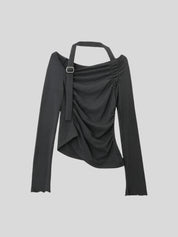 IO Cotton Off-Shoulder Long-Sleeve Shirt