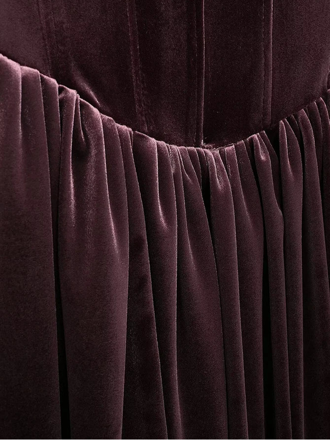 U Burgundy Velvet Mini Dress