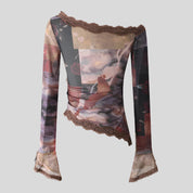 FLY Off-Shoulder Long-Sleeve Top