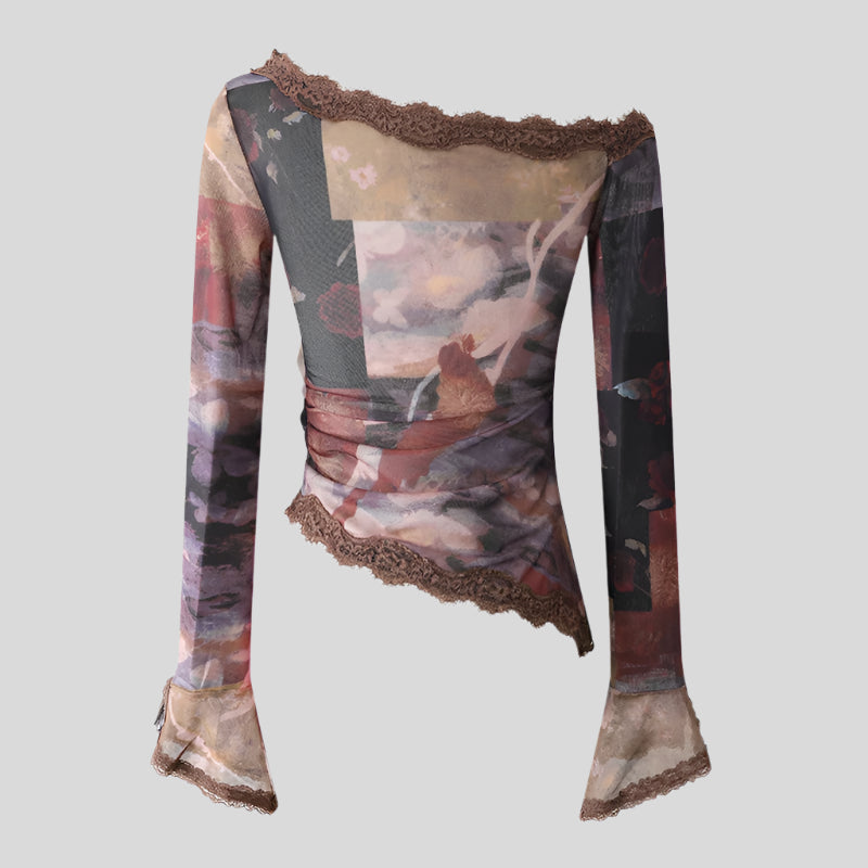 FLY Off-Shoulder Long-Sleeve Top