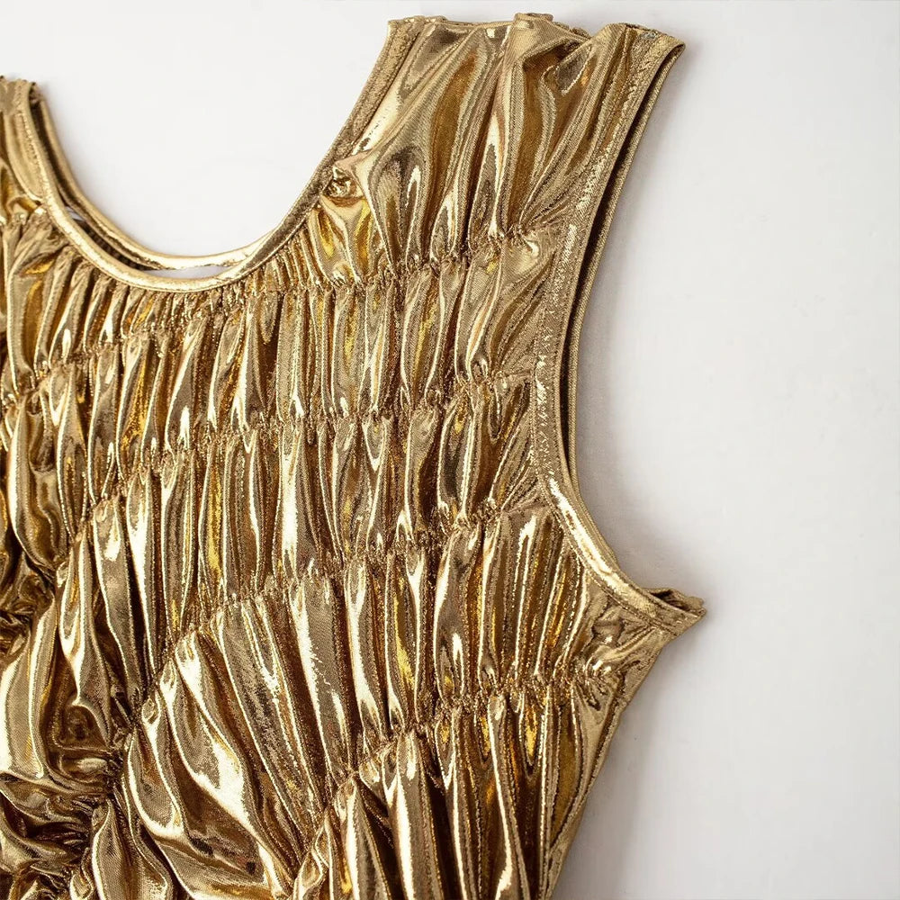 GOLD Gold Maxi Evening Dress