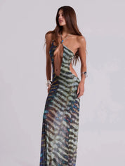 Solara – Boho Halter Maxi Dress