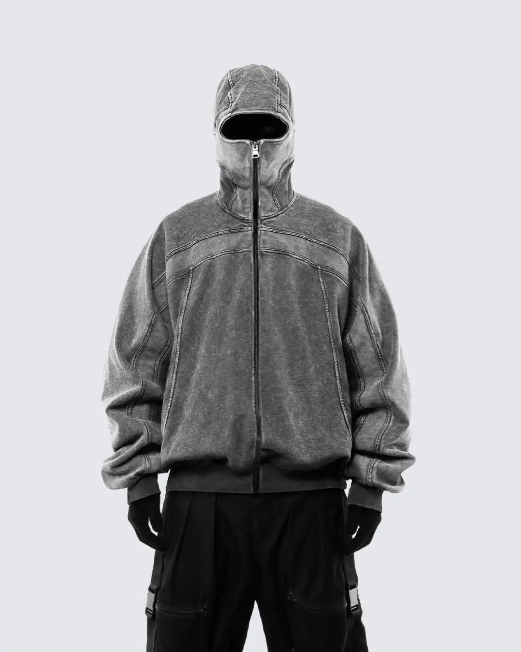 Rock Eye-Cutout Zip Hoodie