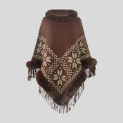 Textured Fur Poncho