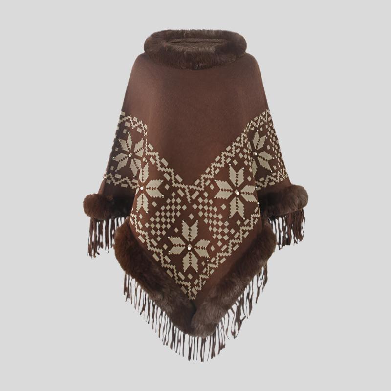 Textured Fur Poncho