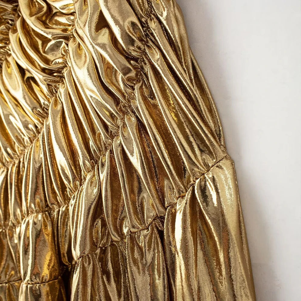 GOLD Gold Maxi Evening Dress