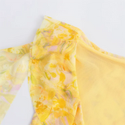 Yellow Fringe Mini Dress U