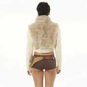 URI Half-Fur White Jacket