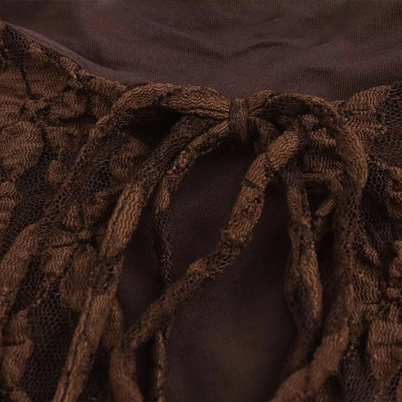 KI Brown Long-Sleeve Dress