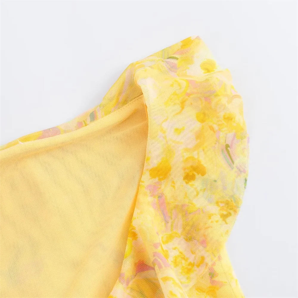 Yellow Fringe Mini Dress U