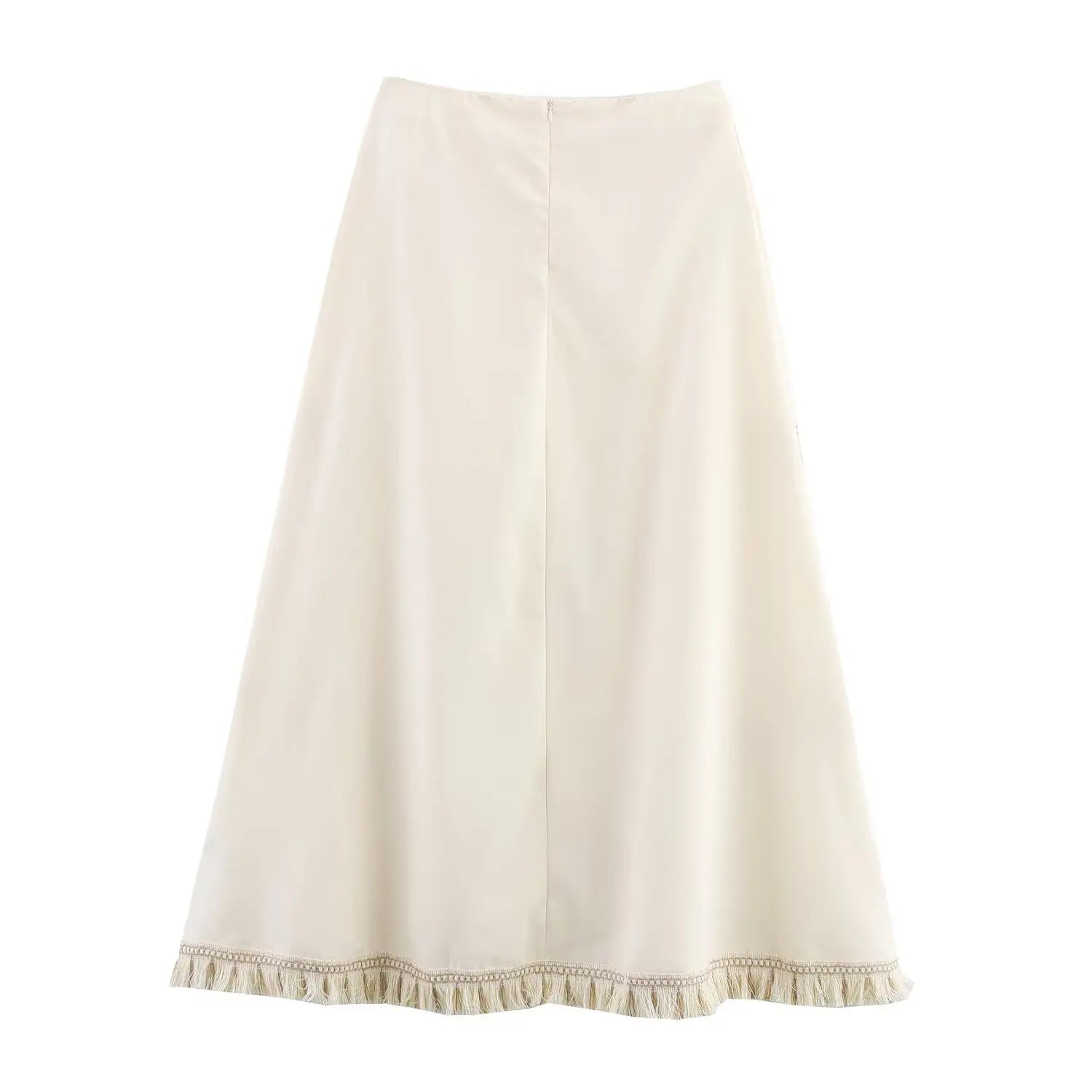 Shanti- White Top and Skirt Set with Fringes