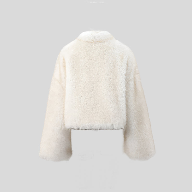 JOOM Cropped Fur Coat