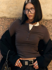 H Button Long-Sleeve Basic