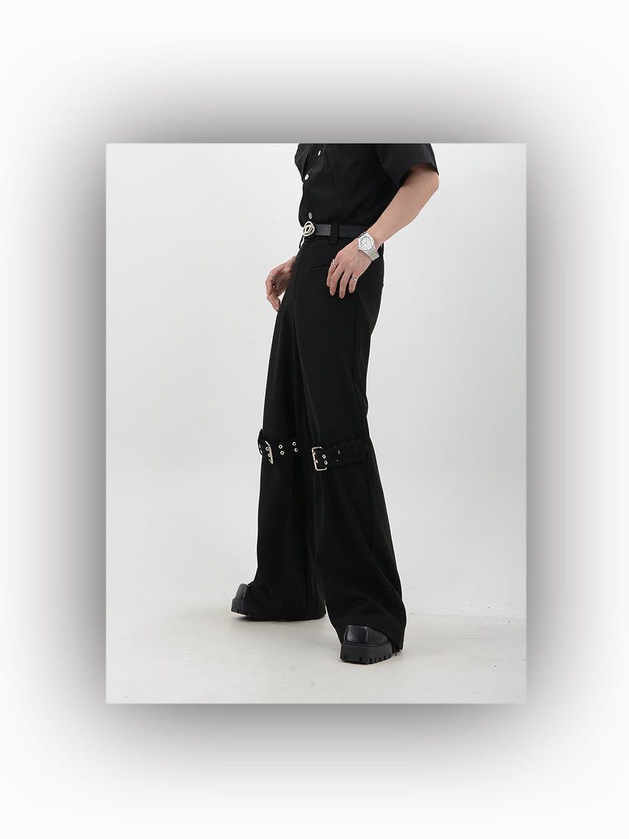 HIP HOP Wide Decorative Metal Pants
