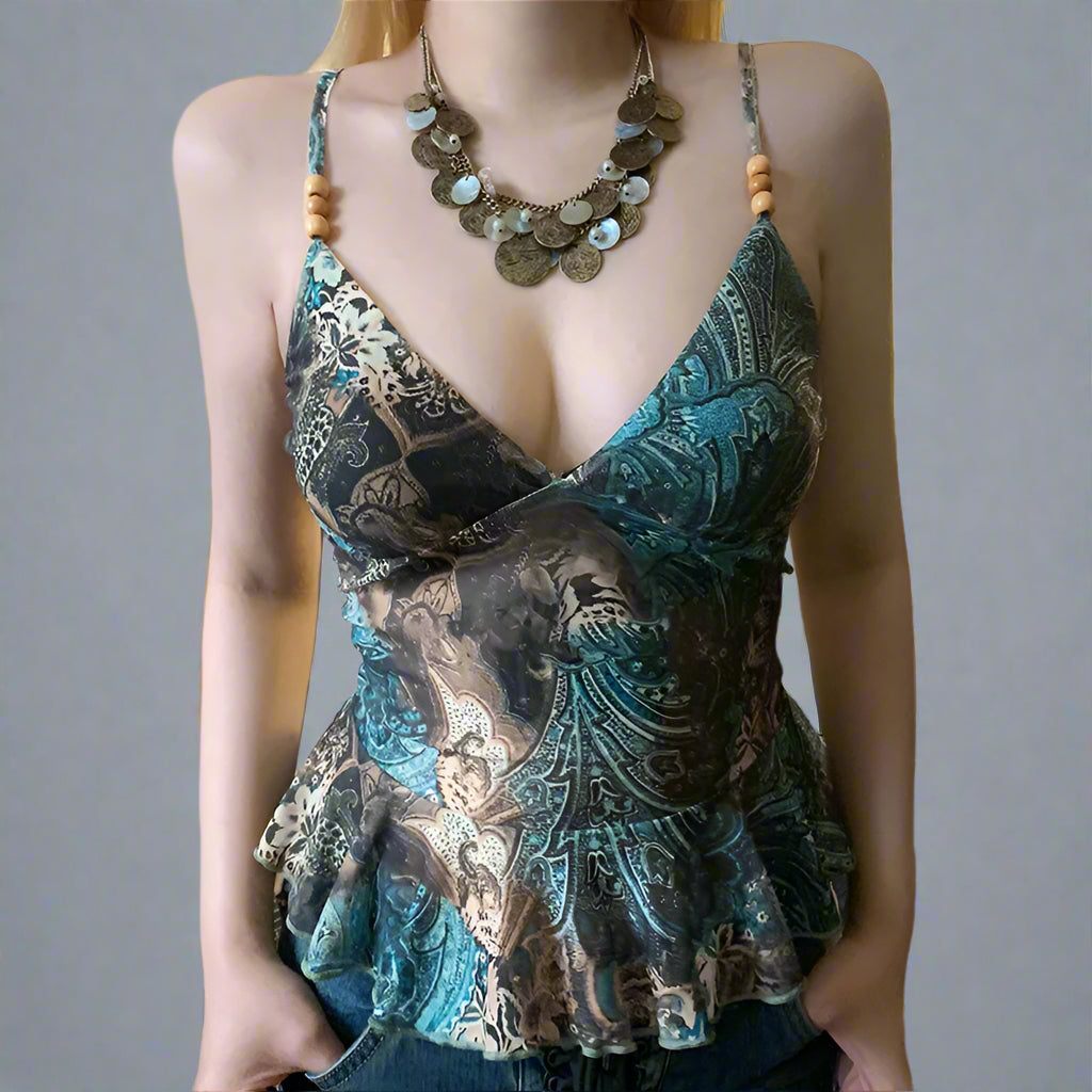 Tank top with beads