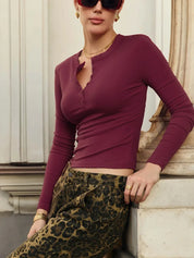 H Button Long-Sleeve Basic