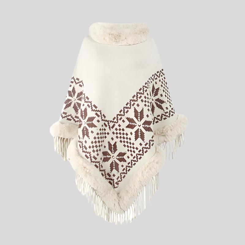 Textured Fur Poncho