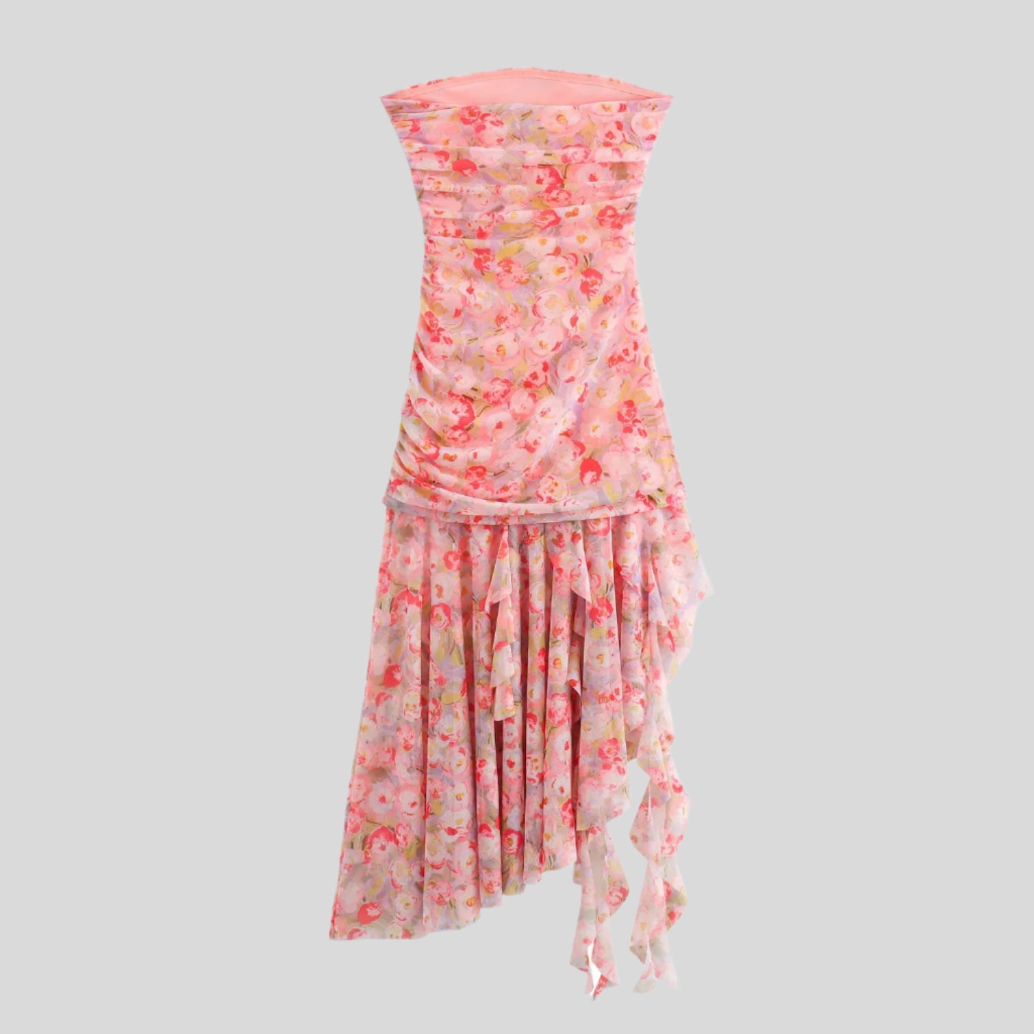 SP Floral Satin Backless Dress