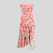 SP Floral Satin Backless Dress