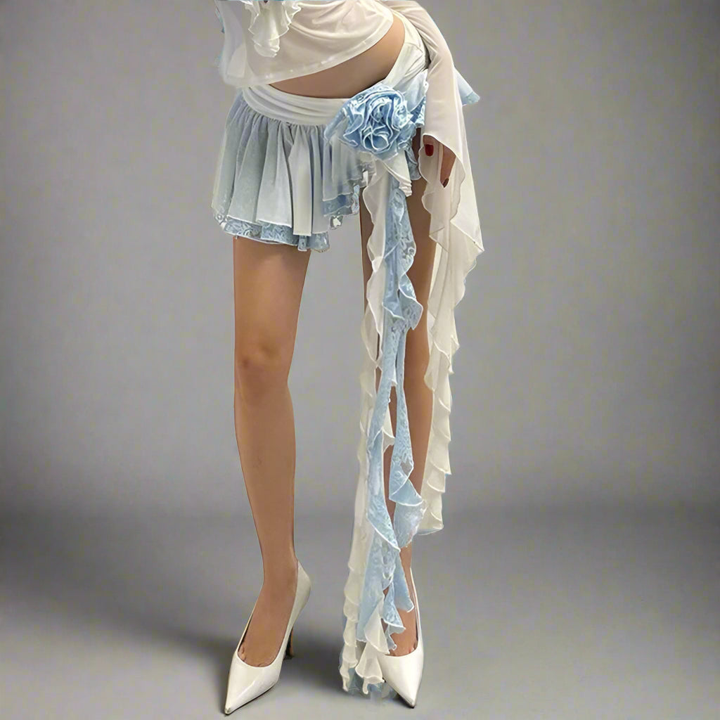 SO Tiered Blue Skirt