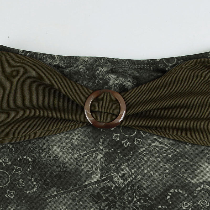 J Floral Belted Maxi Skirt