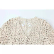 White Woven Floral Lace Set