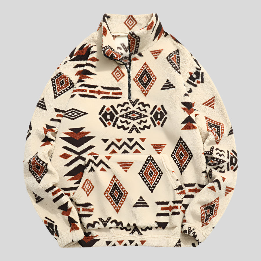Geometric Fleece Sweatshirt