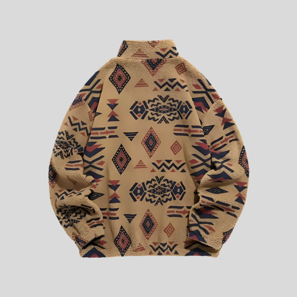 Geometric Fleece Sweatshirt